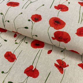 Tkanina dekoracyjna Linenlook Red plants