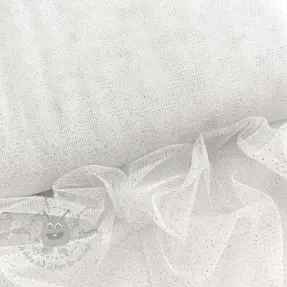 Tiul TUTU ROYAL SPARKLE biały srebrny