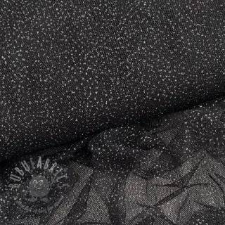 Tiul ROYAL SPARKLE czarny srebrny