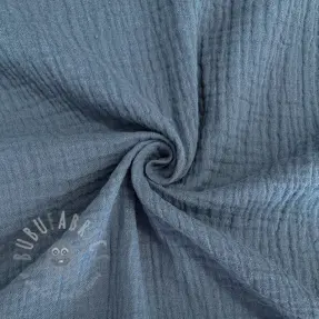 Muślin double gauze jeans blue