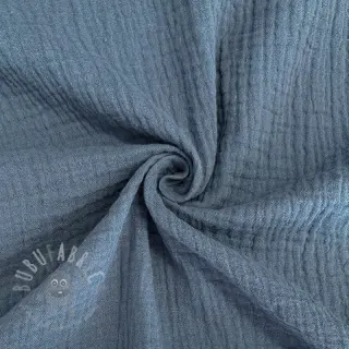 Muślin double gauze jeans blue