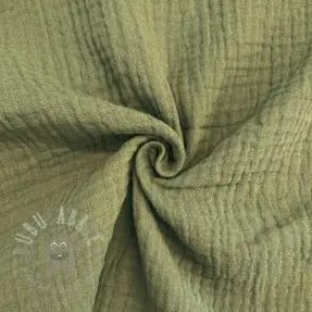 Muślin double gauze moss green