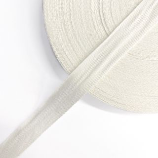 Taśma skośna bawełniana 25 mm off white