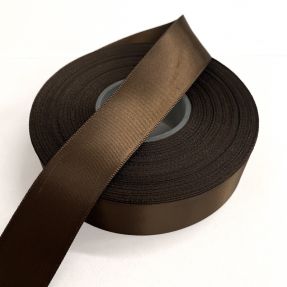 Wstążka satynowa dwustronna 25 mm dark brown