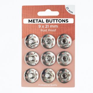 Stláčací gombík METAL 21 mm silver