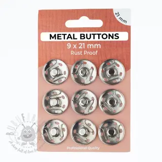Zatrzask metalowy 21 mm silver