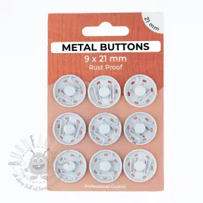 Zatrzask metalowy 21 mm off white