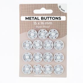 Stláčací gombík METAL 16 mm off white