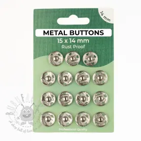 Napki metalowe 14 mm silver