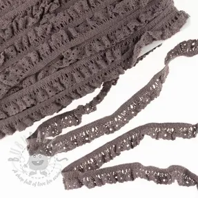Elastyczna koronka bawełniana taupe