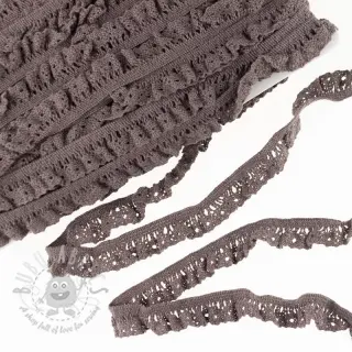 Elastyczna koronka bawełniana taupe