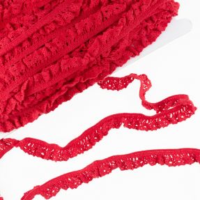 Elastyczna koronka bawełniana red