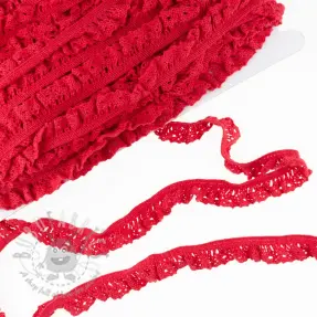 Elastyczna koronka bawełniana red