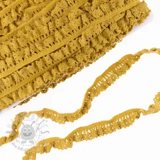 Elastyczna koronka bawełniana ochre