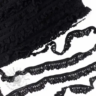 Elastyczna koronka bawełniana black