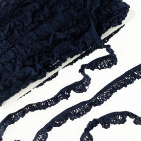 Elastyczna koronka bawełniana dark blue
