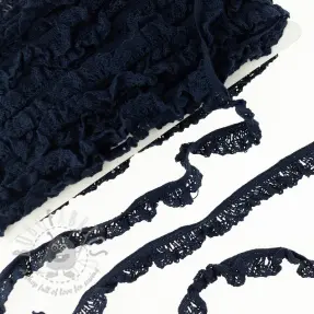 Elastyczna koronka bawełniana dark blue