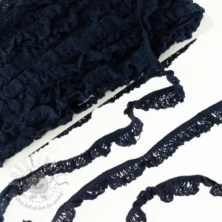 Elastyczna koronka bawełniana dark blue