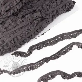 Elastyczna koronka bawełniana dark taupe
