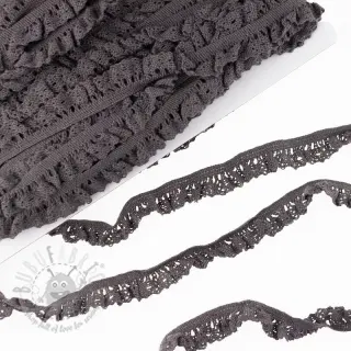 Elastyczna koronka bawełniana dark taupe