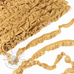Elastyczna koronka bawełniana old yellow