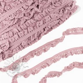 Elastyczna koronka bawełniana washed pink