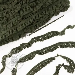 Elastyczna koronka bawełniana camo green
