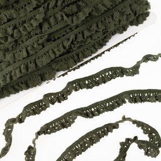 Elastyczna koronka bawełniana camo green