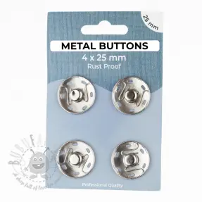 Zatrzask metalowy 25 mm silver