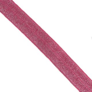 Guma lamówkowa glitter 20 mm fuchsia
