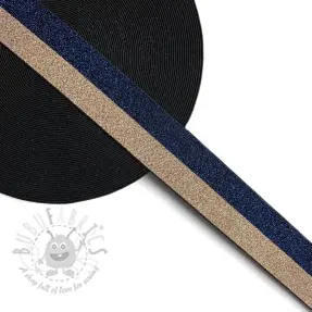 Guma 4 cm Lurex DOU marine champagne