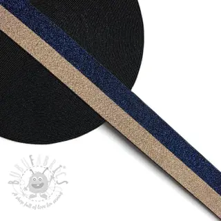 Guma 4 cm Lurex DOU marine champagne