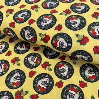 Bawełniana tkanina FRIDA Hearts skull digital print