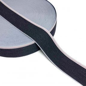 Guma gładka 4 cm JEANS WHITE STRIPE marine