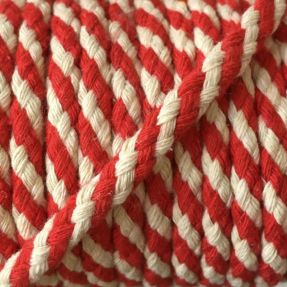 Bawełniany sznur 5 mm red ecru