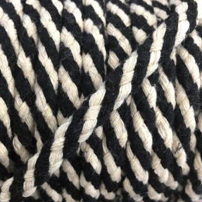 Bawełniany sznur 5 mm black ecru