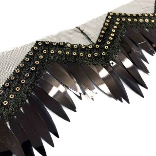 Tiul koronkowy Burlesque zigzag black