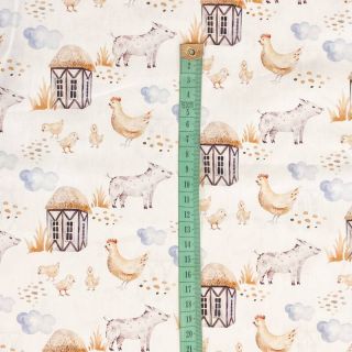 Bawełniana tkanina Snoozy fabrics Farm style Piggy digital print