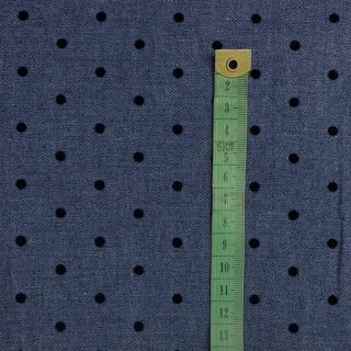 Bavlnená látka JEANS Flock dot dark blue