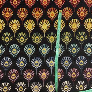 Tkanina gobelinowa Peacock Feather Bow black