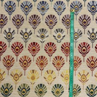 Tkanina gobelinowa Peacock Feather Bow cream