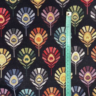 Tkanina gobelinowa Peacock Feather Unity black