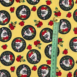 Bawełniana tkanina FRIDA Hearts skull digital print