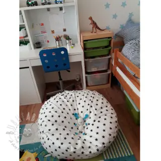 Bawełniana tkanina Stars white/navy