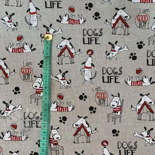 Tkanina dekoracyjna Linenlook Dogs life