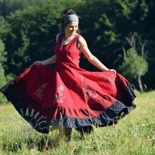 Len enzymatycznie prany dark red