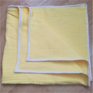 Muślin double gauze soft yellow ORGANIC