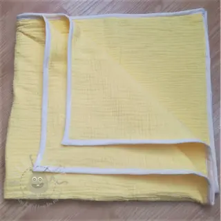 Muślin double gauze soft yellow ORGANIC