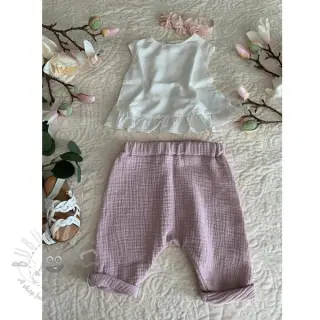 Muślin double gauze old rose ORGANIC