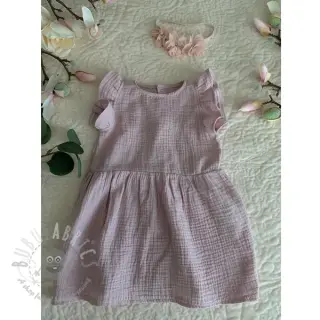 Muślin double gauze old rose ORGANIC
